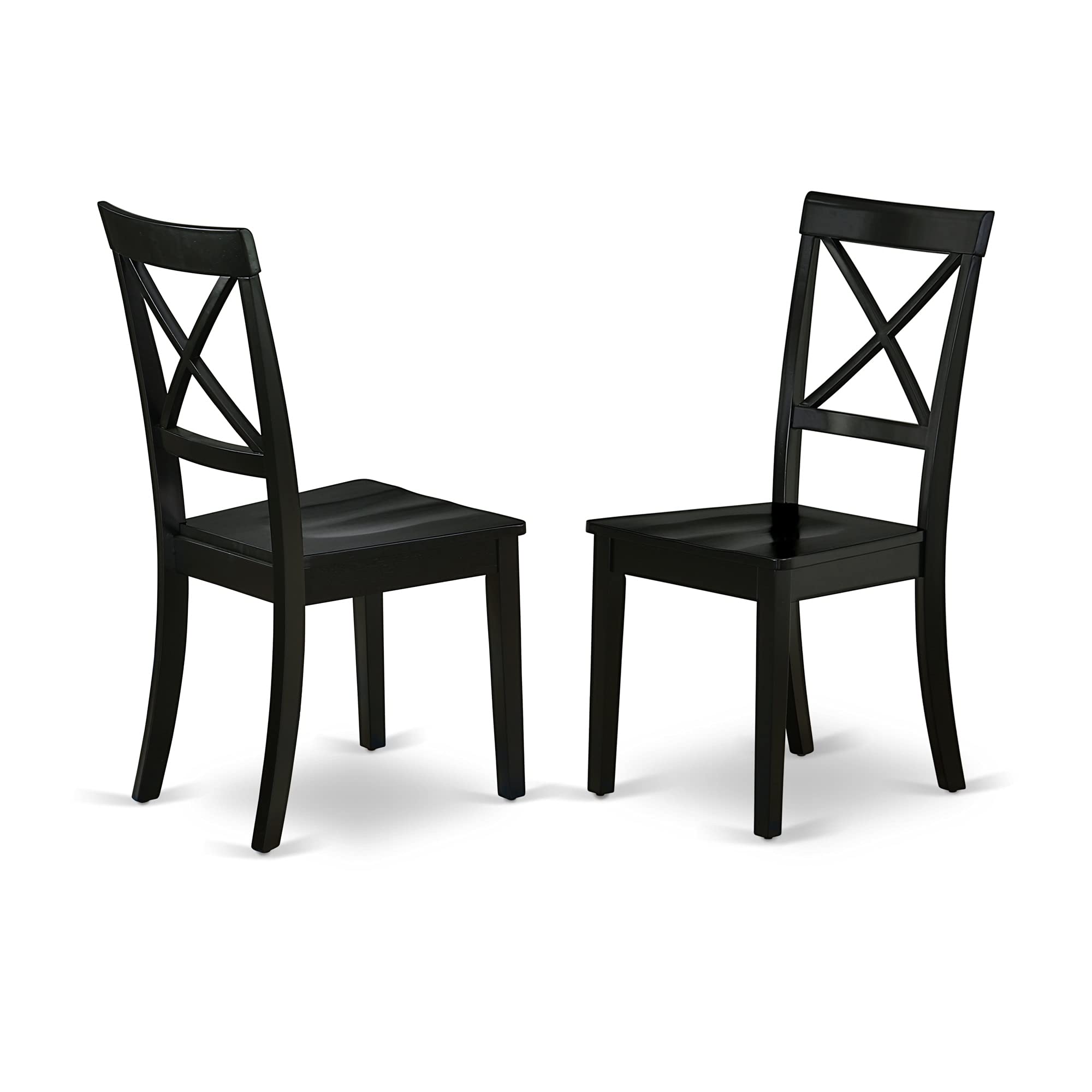 East West Furniture Dubo7-Blk-W Dudley 7 Piece Set Consist Of A Rectangle Dining Room Table And 6 Kitchen Chairs, 36X60 Inch, Black